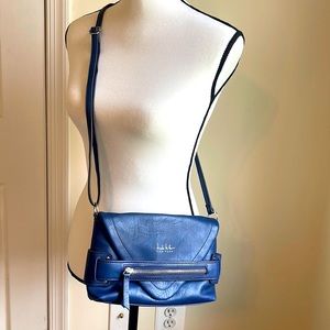 Nicole Miller Blue Leather Crossbody bag